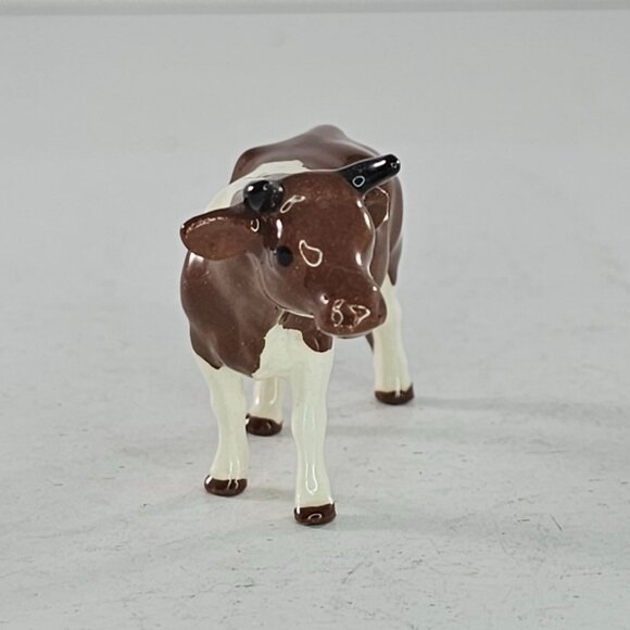 Hagen Renaker Guernsey Cow Black Horned Version Miniature Figurine - Picture 4 of 8